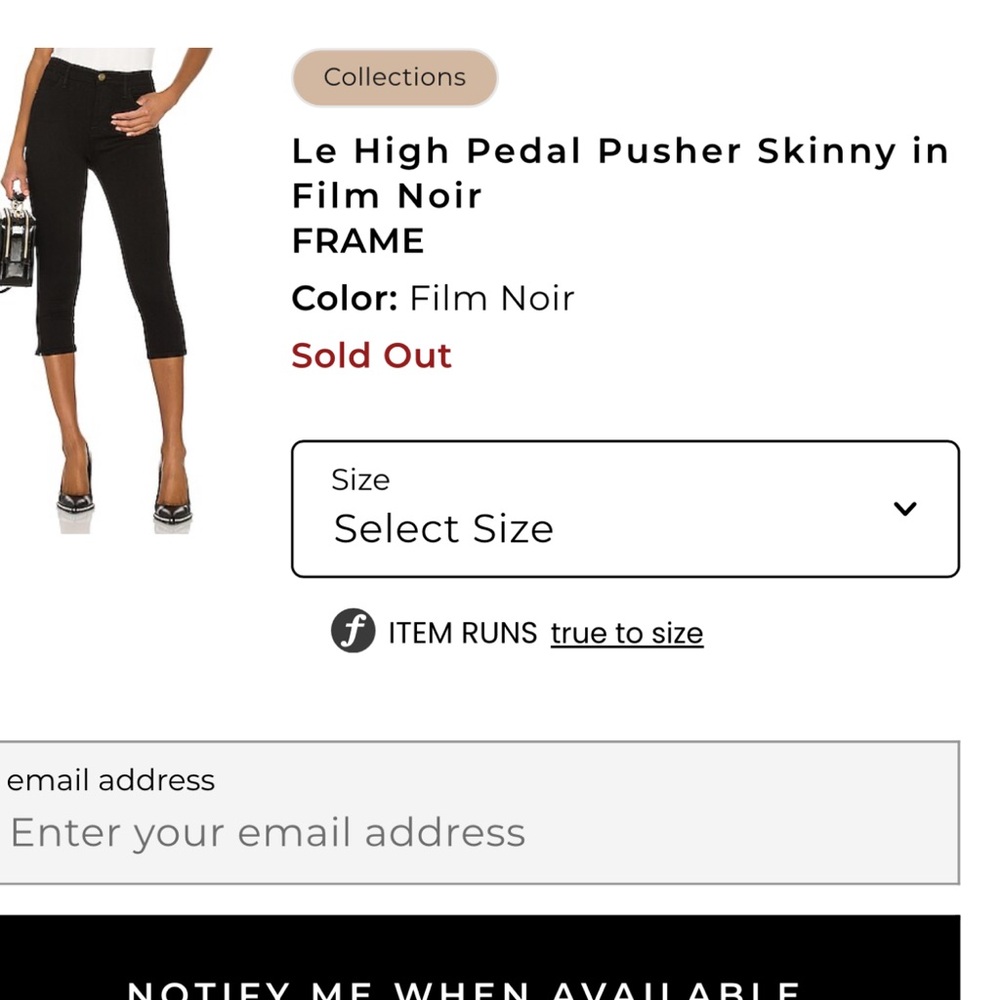 FRAME Le High Pedal Pusher Skinny Jeans in Film Noir size 31 - Picture 12 of 12